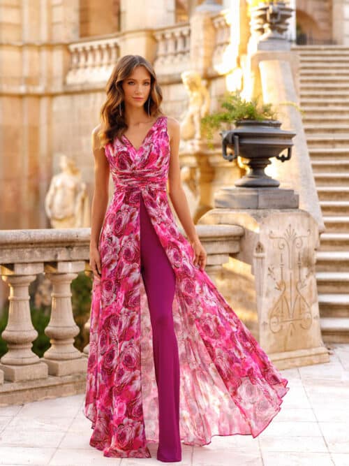 robe de cocktail 2024 cbi022 fuchsia 1